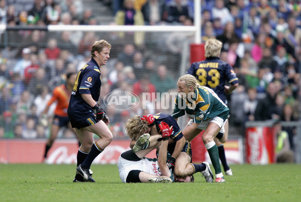 AFL 2004 International Rules 1st Test - Ireland v Australia - A-38124260