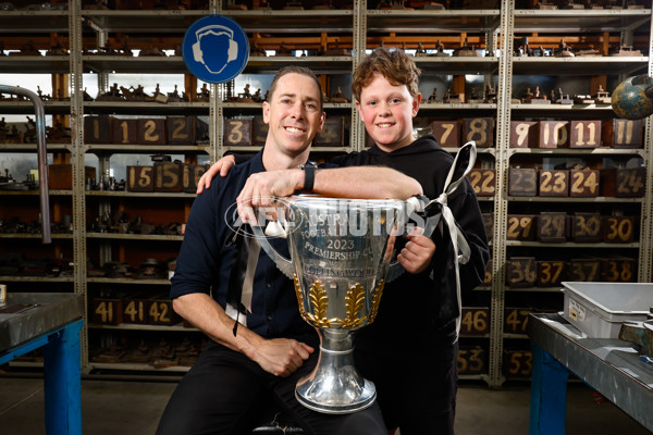 AFL 2023 Media - Collingwood Premiership Cup Engraving - A-44191520