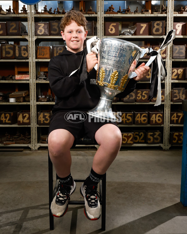 AFL 2023 Media - Collingwood Premiership Cup Engraving - A-44328227