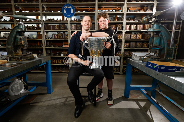 AFL 2023 Media - Collingwood Premiership Cup Engraving - A-44328230