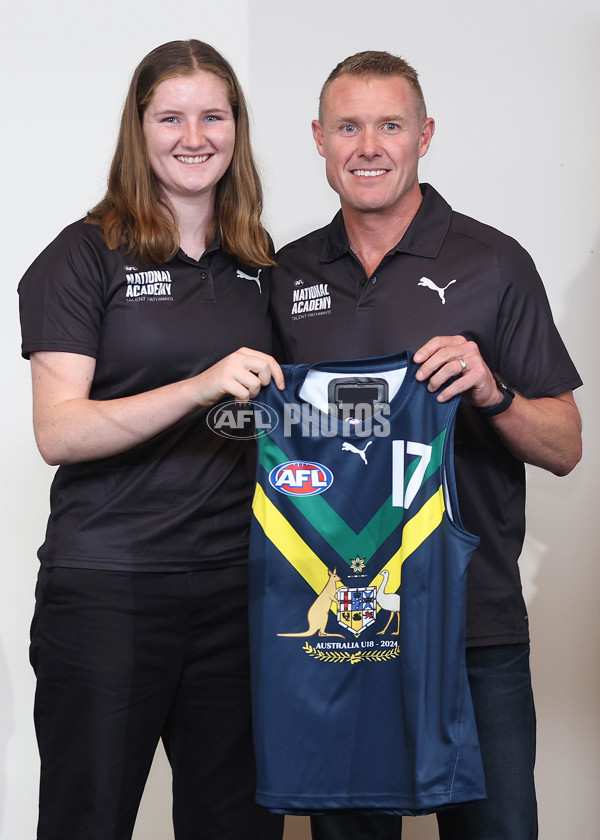 AFL 2024 Media - National Academy Girls Jumper Presentation - A-47005166