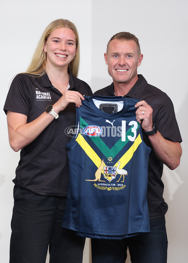 AFL 2024 Media - National Academy Girls Jumper Presentation - A-47005173