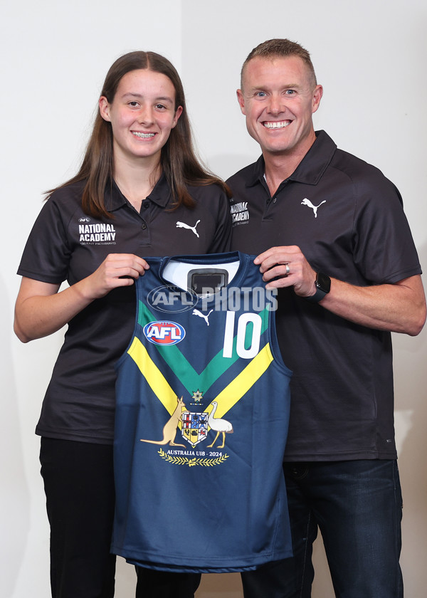 AFL 2024 Media - National Academy Girls Jumper Presentation - A-47005178