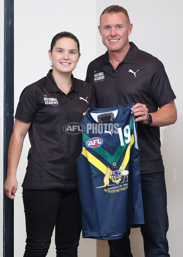 AFL 2024 Media - National Academy Girls Jumper Presentation - A-47005673