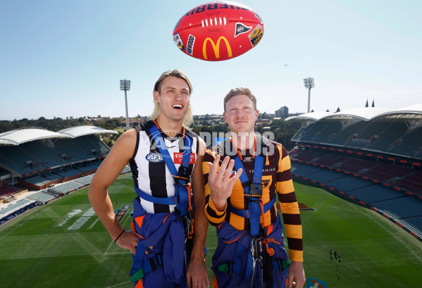 AFL 2024 Media - Adelaide Oval Roof Climb - A-47045569