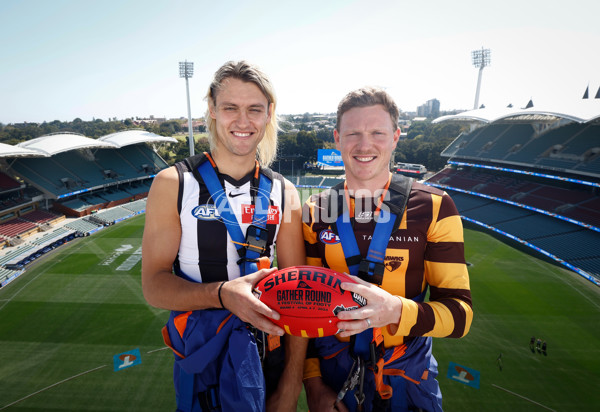 AFL 2024 Media - Adelaide Oval Roof Climb - A-47046434