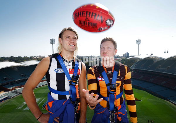 AFL 2024 Media - Adelaide Oval Roof Climb - A-47046435