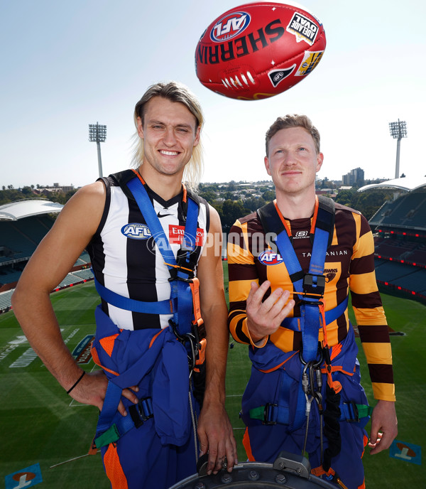 AFL 2024 Media - Adelaide Oval Roof Climb - A-47046436