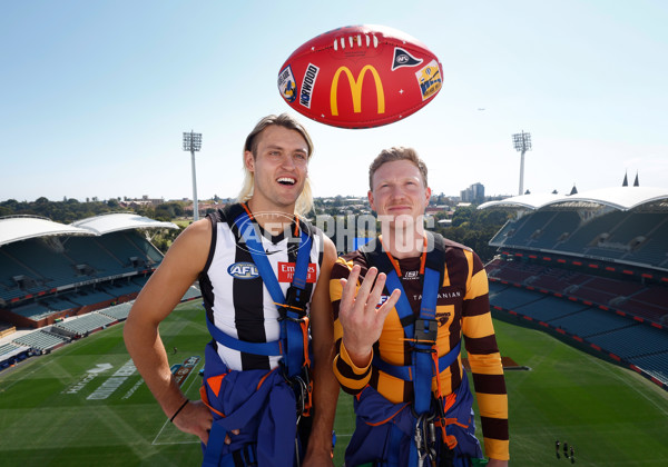 AFL 2024 Media - Adelaide Oval Roof Climb - A-47046437