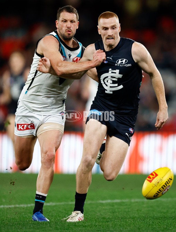 AFL 2024 Round 20 - Carlton v Port Adelaide - A-52163899