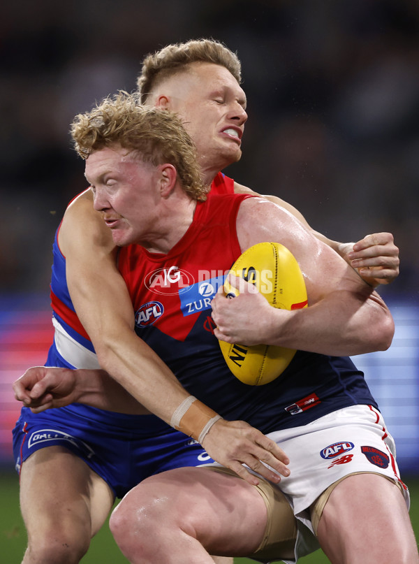 AFL 2024 Round 21 - Footscray v Melbourne - A-52449075