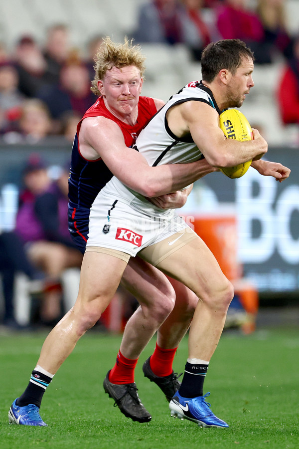 AFL 2024 Round 22 - Melbourne v Port Adelaide - A-52669350