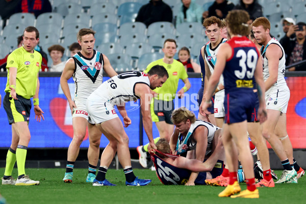 AFL 2024 Round 22 - Melbourne v Port Adelaide - A-52677512