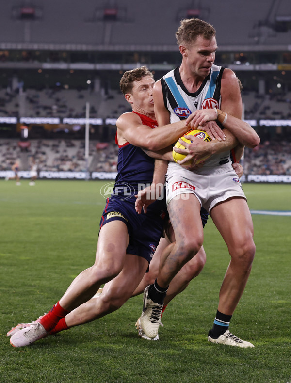 AFL 2024 Round 22 - Melbourne v Port Adelaide - A-52688987