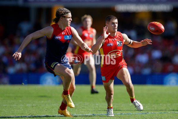 AFL 2024 Round 23 - Gold Coast v Melbourne - A-53066474