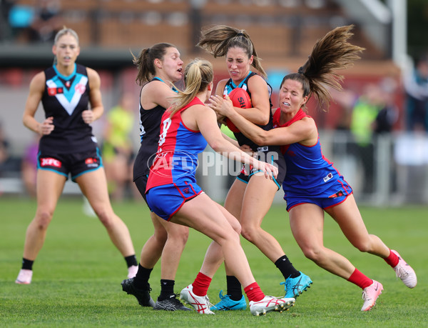 AFLW 2024 Practice Match - Port Adelaide v Melbourne - A-53115122