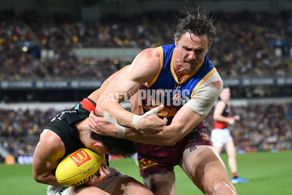 AFL 2024 Round 24 - Brisbane v Essendon - A-53372864