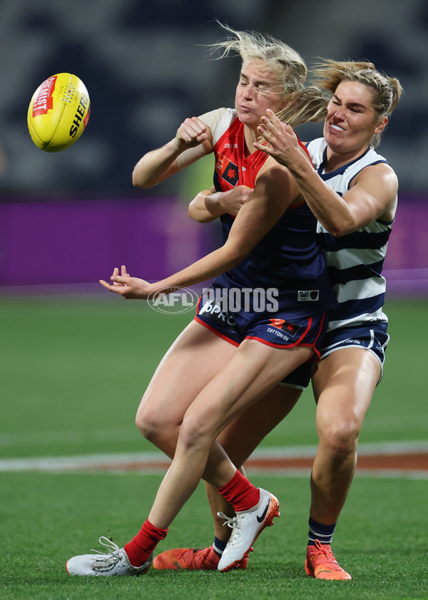 AFLW 2024 Round 01 - Geelong v Melbourne - A-53598220