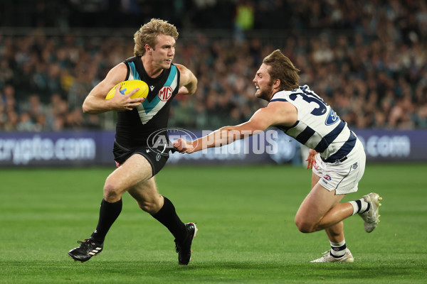 AFL 2024 Second Qualifying Final - Port Adelaide v Geelong - A-53691277