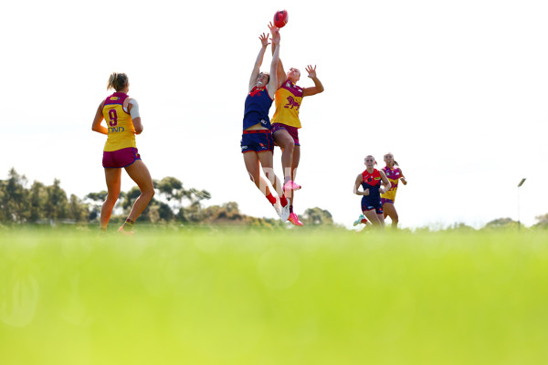 AFLW 2024 Round 02 - Melbourne v Brisbane - A-53745240