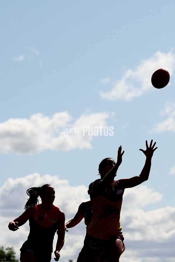 AFLW 2024 Round 02 - Melbourne v Brisbane - A-53745241