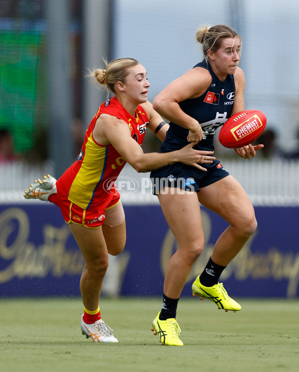 AFLW 2024 Round 02 - Gold Coast v Carlton - A-53793029