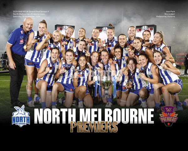 AFLW 2024 Media - North Melbourne Premiership Prints - A-56047512