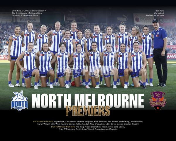 AFLW 2024 Media - North Melbourne Premiership Prints - A-56047514