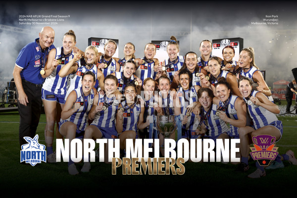 AFLW 2024 Media - North Melbourne Premiership Prints - A-56047895