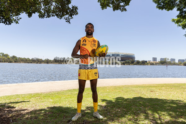 AFL 2025 Media - Indigenous All Stars Guernsey & Sherrin Reveal 160125 - A-56201090