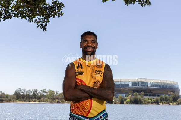 AFL 2025 Media - Indigenous All Stars Guernsey & Sherrin Reveal 160125 - A-56201126