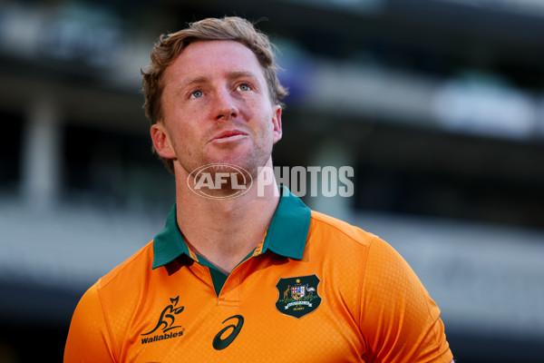 AFL 2025 Media - Australian Wallabies and Essendon Bombers Media Opportunity - A-60706545