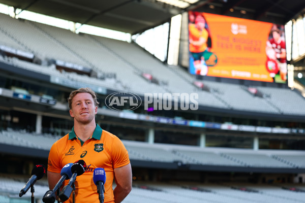 AFL 2025 Media - Australian Wallabies and Essendon Bombers Media Opportunity - A-60706547