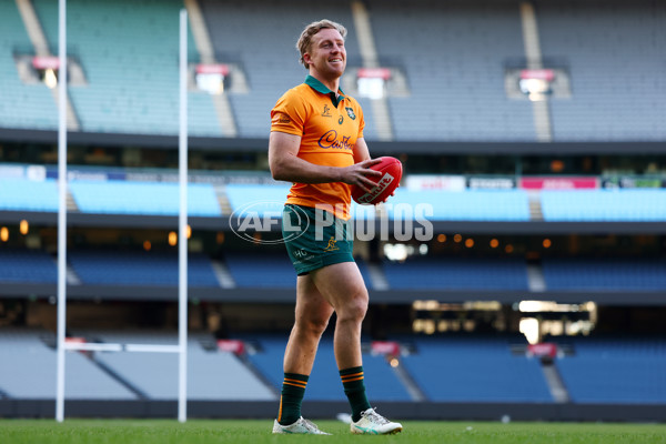 AFL 2025 Media - Australian Wallabies and Essendon Bombers Media Opportunity - A-60706550