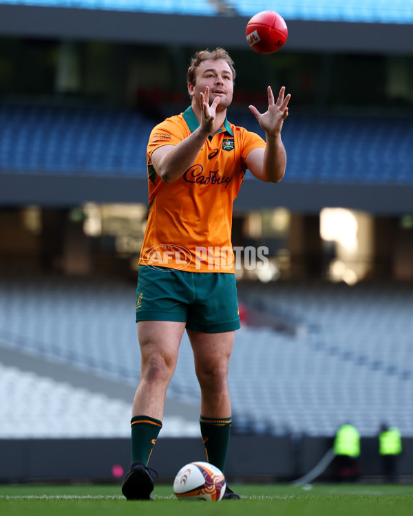 AFL 2025 Media - Australian Wallabies and Essendon Bombers Media Opportunity - A-60706554