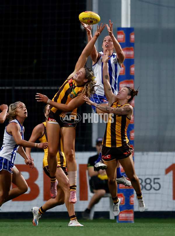 AFLW 2025 First Qualifying Final - North Melbourne v Hawthorn - A-64741163