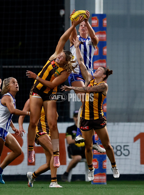 AFLW 2025 First Qualifying Final - North Melbourne v Hawthorn - A-64741168