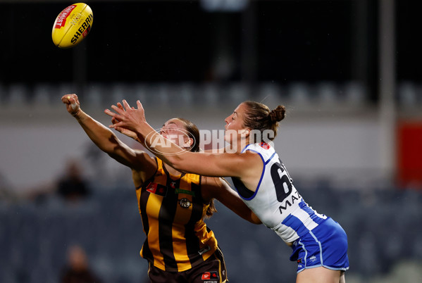 AFLW 2025 First Qualifying Final - North Melbourne v Hawthorn - A-64741188