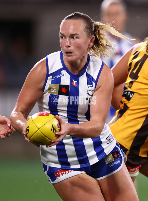 AFLW 2025 First Qualifying Final - North Melbourne v Hawthorn - A-64741197