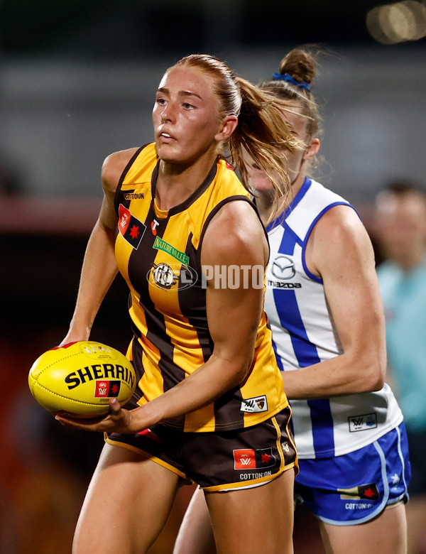 AFLW 2025 First Qualifying Final - North Melbourne v Hawthorn - A-64743047