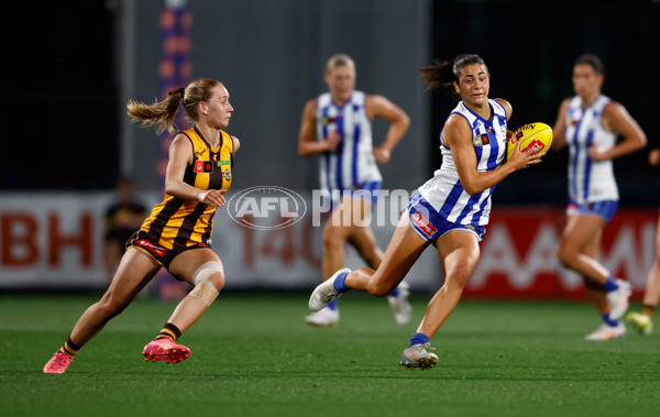 AFLW 2025 First Qualifying Final - North Melbourne v Hawthorn - A-64743092