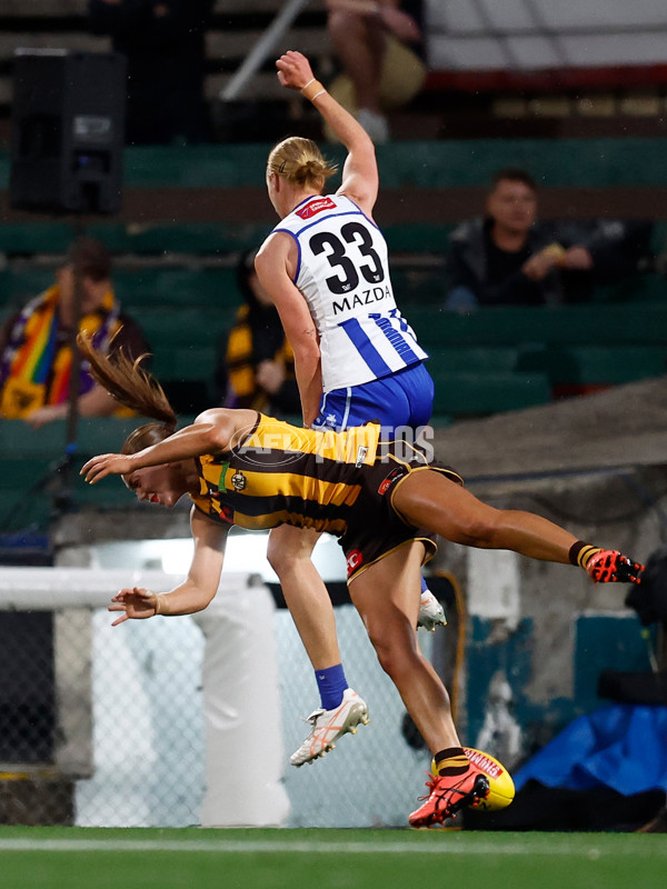 AFLW 2025 First Qualifying Final - North Melbourne v Hawthorn - A-64743095