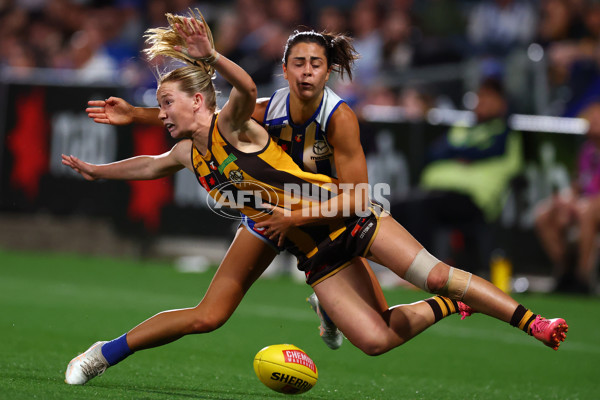 AFLW 2025 First Qualifying Final - North Melbourne v Hawthorn - A-64748102