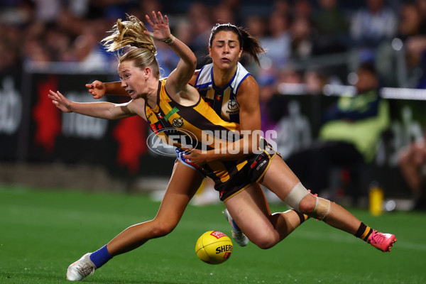 AFLW 2025 First Qualifying Final - North Melbourne v Hawthorn - A-64748103