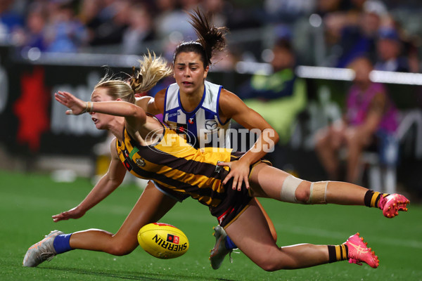 AFLW 2025 First Qualifying Final - North Melbourne v Hawthorn - A-64748567