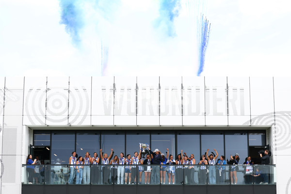 AFLW 2025 Media - North Melbourne Premiership Celebration - A-64931887