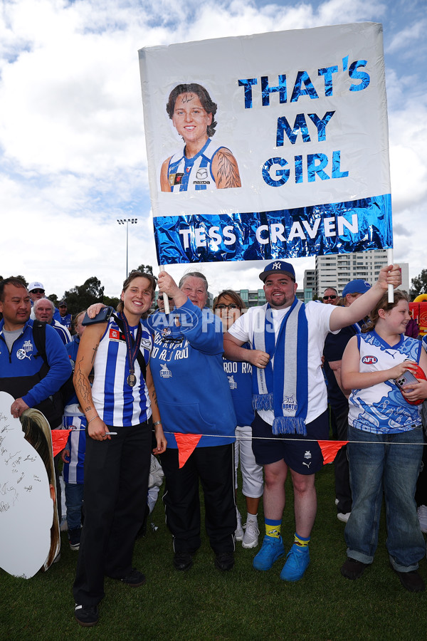 AFLW 2025 Media - North Melbourne Premiership Celebration - A-64932539