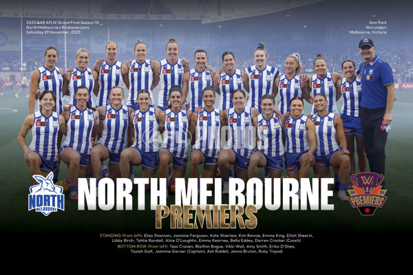 AFLW 2025 Media - North Melbourne Premiership Prints - A-64935411