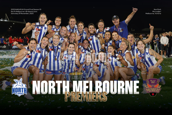 AFLW 2025 Media - North Melbourne Premiership Prints - A-64937749
