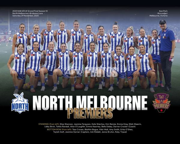 AFLW 2025 Media - North Melbourne Premiership Prints - A-64937750